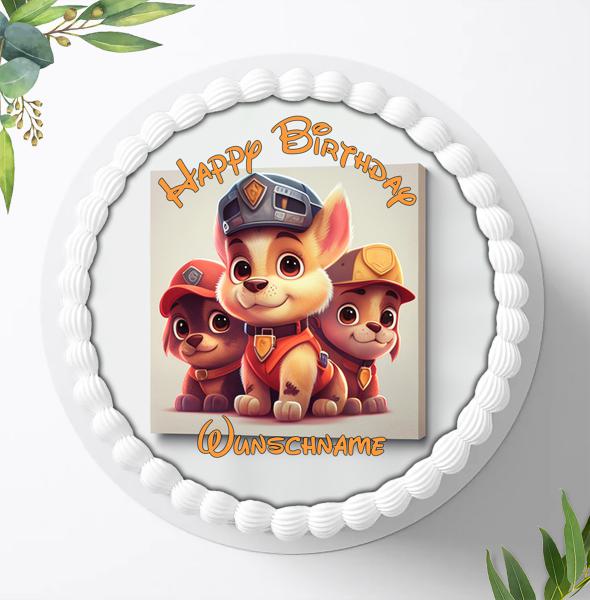 Preview: Paw Patrol Tortenauflege mit Wunschnamenr Ø 20cm, 1026z